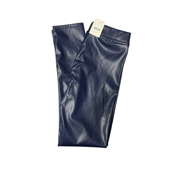 Crewcuts Other - Crewcuts Kids Navy Blue Faux Leather Leggings Pants Size 12 NWT Vegan Chic Edgy